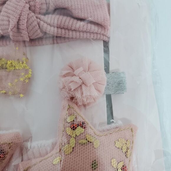 NIB Chicbaby Pink & Gold Hair Accessories & Socks - Picture 6 of 7
